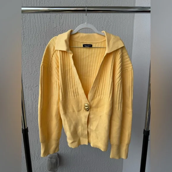 Urban Revivo Yellow Ribbed Sweater - Picture 1 of 4
